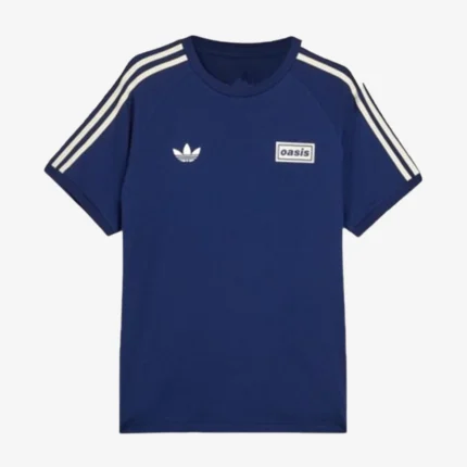 Unisex Adidas x Oasis Drop 2 Tour 3-Stripes Unisex Navy Blue T-Shirt – 2025