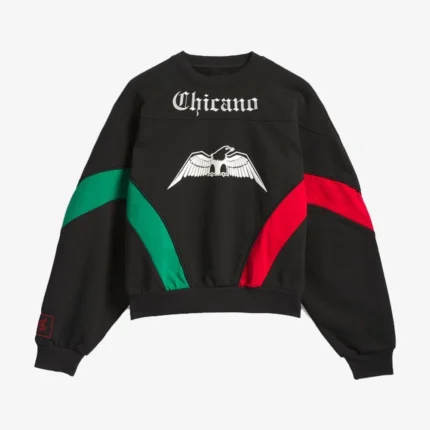 Unisex Adidas x Willy Chavarria 2025 Chicano Womens Oversized Crew-Neck Sweatshirt in Black