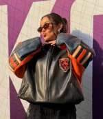 Alannah Davidson Chicago Bears Black Leather Jacket For Unisex