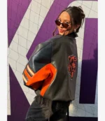 Unisex Alannah Davidson Chicago Bears Black Leather Jacket