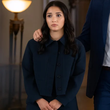 Women's Amanda Arcuri Sheriff Country Season 1 Skye Fraley Black Cropped Jacket