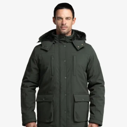 Unisex Baerskin The Ultimate Cold-Weather Green Fur-Lined & Water-Repellent Parka Jacket