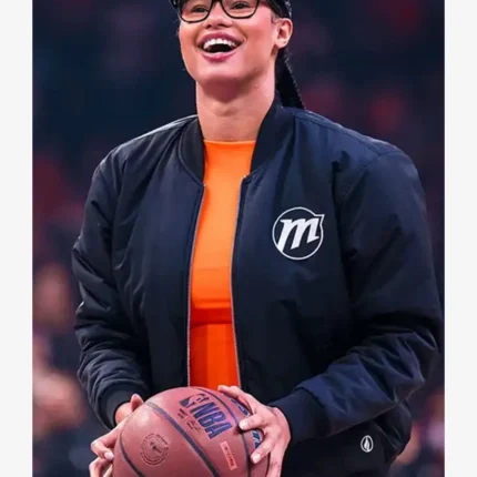 Unisex Basketball Player Satou Sabally Phoenix Mercury Black Bomber Jacket