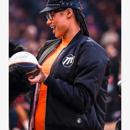 Basketball Player Satou Sabally Phoenix Mercury Black Bomber Jacket