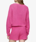 Baylen Out Loud S02 Baylen Dupree Pink Crochet Crop Sweater
