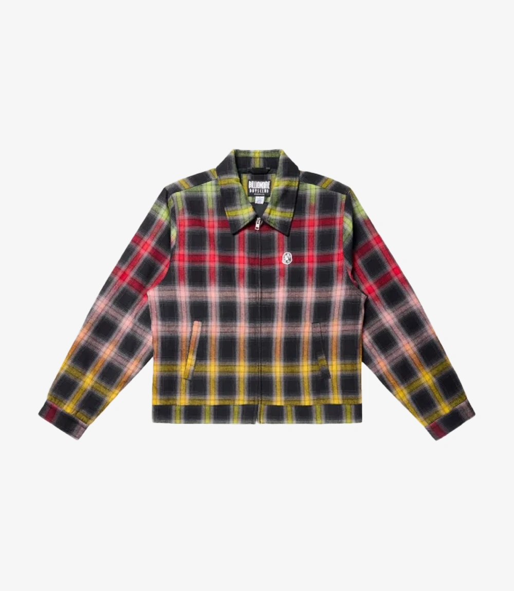 Billionaire Boys Club Mixer Front Helmet Head Patch & Back Arch Logo Printed Multi-Color Plaid Workman’s Zip-Up Jacket Unisex Billionaire Boys Club Mixer Front Helmet Head Patch & Back Arch Logo Printed Multi-Color Plaid Workman’s Zip-Up Jacket