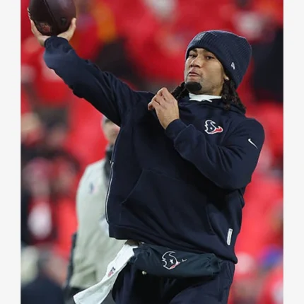 C. J. Stroud Houston Texans Sideline Club Graphic Navy Blue Fleece Pullover Hoodie