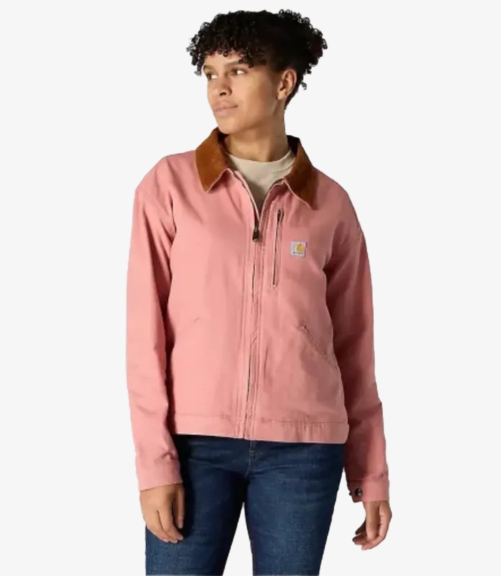 Carhartt Pink & Cream Zip-Up Jacket Unisex Carhartt Pink & Cream Zip-Up Jacket