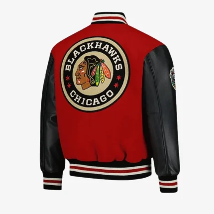 Chicago Blackhawks 2025 Winter Classic Red And Black Varsity Jacket