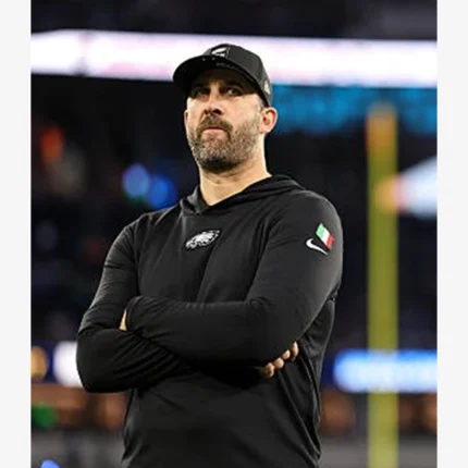 Coach Nick Sirianni Philadelphia Eagles 2025 Black Nike Long Sleeves Hooded T-Shirt