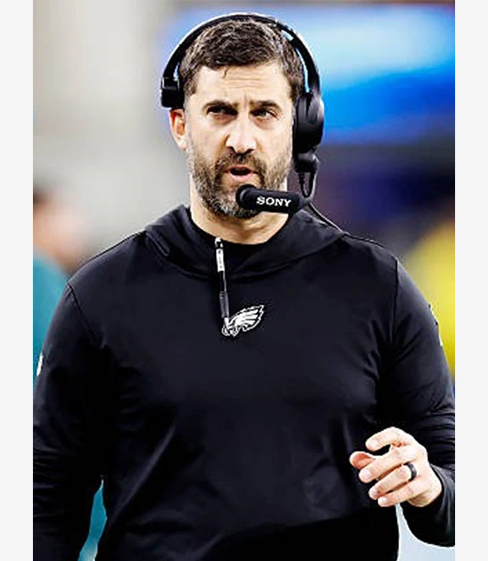 Coach Nick Sirianni Philadelphia Eagles 2025 Black Nike Long Sleeves Hooded T-Shirt Unisex Coach Nick Sirianni Philadelphia Eagles 2025 Black Nike Long Sleeves Hooded T-Shirt