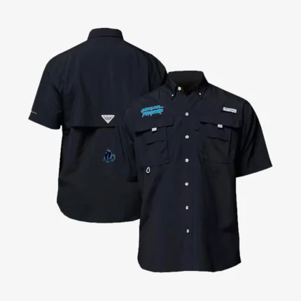 Unisex Columbia PFG Black Carolina Panthers x Luke Combs Bahama Button-Down Shirt