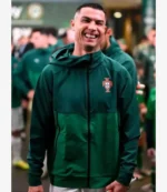 Unisex Cristiano Ronaldo FIFA World Cup 2026 FPF Crest Qualifier Portugal Green Hooded Training Jacket