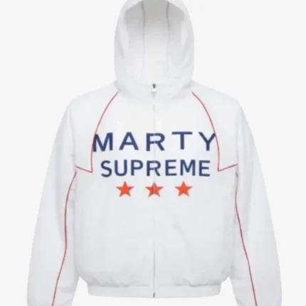 Declan Rice Marty Supreme Navy Chest Logo, Red Piping & Three-Star Graphic White Track Jacket