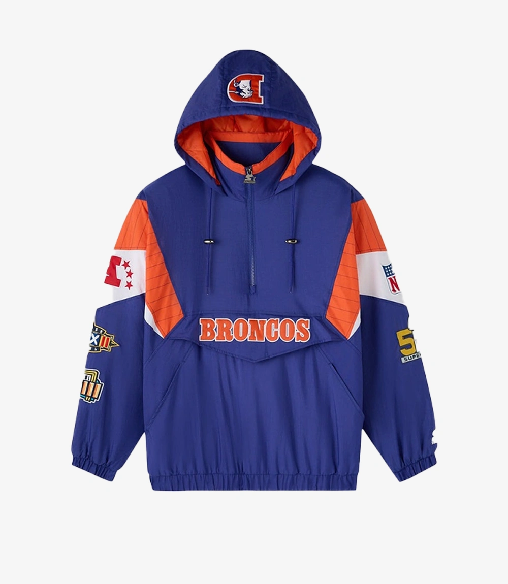 Denver Broncos OVO 2025 STARTER Half-Zip Pullover Hooded Jacket Unisex Denver Broncos OVO 2025 STARTER Half-Zip Pullover Hooded Jacket