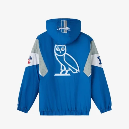 Detroit Lions OVO 2025 STARTER Half-Zip Pullover Hooded Jacket