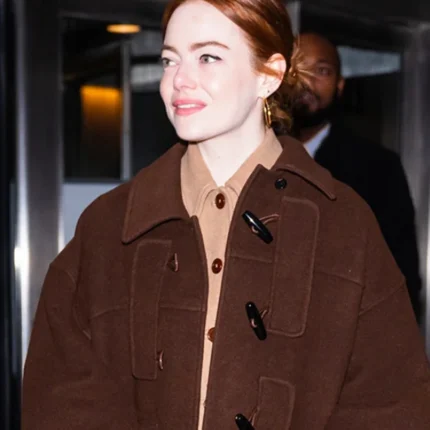 Emma Stone Brown Toggle Coat