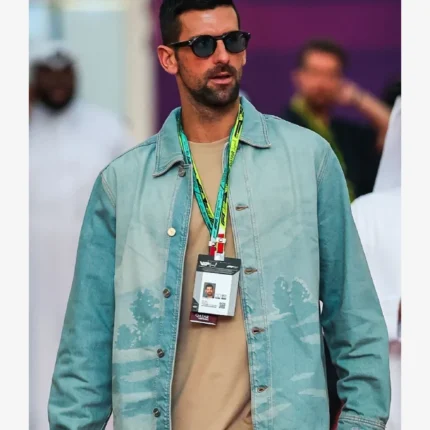 F1 Qatar Grand Prix 2025 Novak Djokovic Blue Denim Jacket