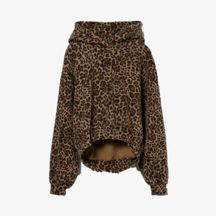 Unisex GAP Brown Leopard Print VintageSoft Crop Logo Hoodie