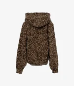 GAP Brown Leopard Print VintageSoft Crop Logo Hoodie