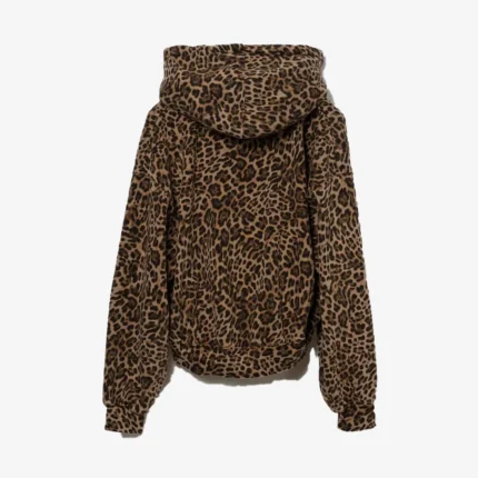 GAP Brown Leopard Print VintageSoft Crop Logo Hoodie