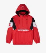 Unisex Houston Texans OVO 2025 STARTER Half-Zip Pullover Red Hooded Jacket