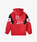 Houston Texans OVO 2025 STARTER Half-Zip Pullover Red Hooded Jacket