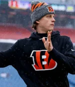 Joe Burrow Cincinnati Bengals 2025 Black Fleece Nike Sideline Pullover Hoodie