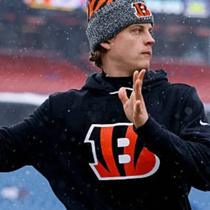 Joe Burrow Cincinnati Bengals 2025 Black Fleece Nike Sideline Pullover Hoodie