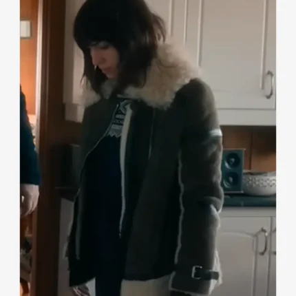 Johanne Home for Christmas S03 Ida Elise Broch Shearling Leather Jacket