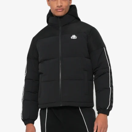 Unisex Kappa Banda Onrel Winter Black Padded Hooded Parka Jacket
