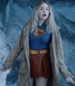 Unisex Kara Zor-El Supergirl 2026 Milly Alcock Brown Hooded Jacket