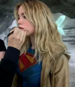 Kara Zor-El Supergirl 2026 Milly Alcock Brown Hooded Jacket