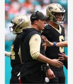 Kellen Moore New Orleans Saints 2025 Half-Zip Hoodie in Black