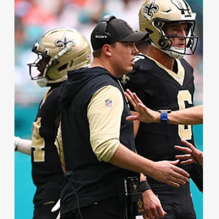 Kellen Moore New Orleans Saints 2025 Half-Zip Hoodie in Black