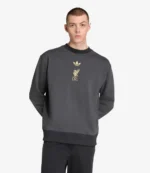 Unisex LFC Adidas Mens 25-26 LFSTLR Crew Sweatshirt Dark Grey