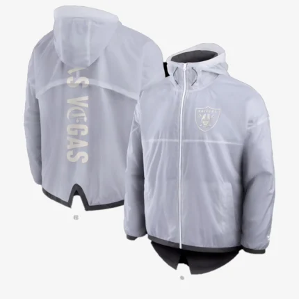 Unisex Las Vegas Raiders Fanatics White Type Play Down Full-Zip Jacket