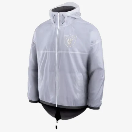 Las Vegas Raiders Fanatics White Type Play Down Full-Zip Jacket
