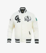 Unisex Liga MX Team Guerreros de Oaxaca Hasta el último out Unisex Cream Satin Varsity Jacket