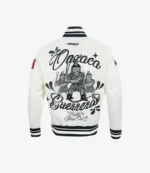 Liga MX Team Guerreros de Oaxaca Hasta el último out Unisex Cream Satin Varsity Jacket