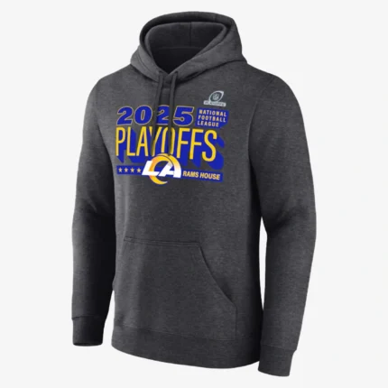 Los Angeles Rams Heather Charcoal 2025 NFL Playoffs Ready Hoodie