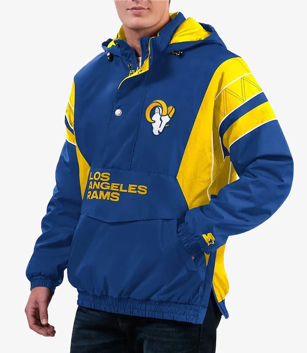 Los Angeles Rams Home Team Half-Zip Hoodie Jacket Unisex Los Angeles Rams Home Team Half-Zip Hoodie Jacket