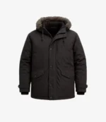 Michael Mason Shelter 2026 Jason Statham Black Parka Jacket
