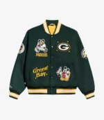 Mickey Mouse x Green Bay Packers Game Day Unisex Wool Letterman Varsity Jacket For Unisex