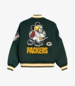 Mickey Mouse x Green Bay Packers Game Day Unisex Wool Letterman Varsity Jacket