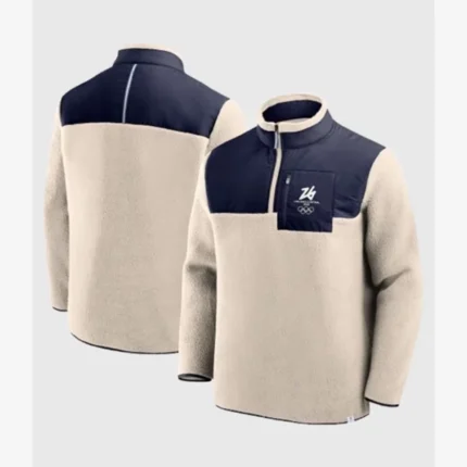 Unisex Milano Cortina 2026 Olympics Microfleece Cream Jacket