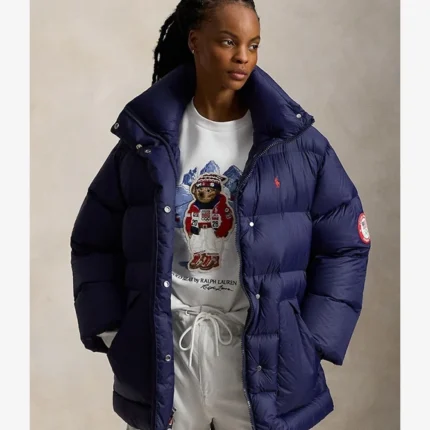 Unisex Milano Cortina 2026 Winter Olympics Women’s Polo Ralph Lauren Team USA Oversized Down Puffer Jacket