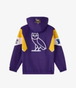 Minnesota Vikings OVO 2025 STARTER Half-Zip Pullover Purple Hooded Jacket