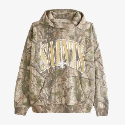 New Orleans Saints 2025 Camouflage Graphic Popover Hoodie by Abercrombie For Unisex