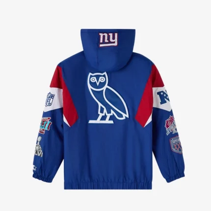 New York Giants OVO 2025 STARTER Half-Zip Pullover Hooded Jacket